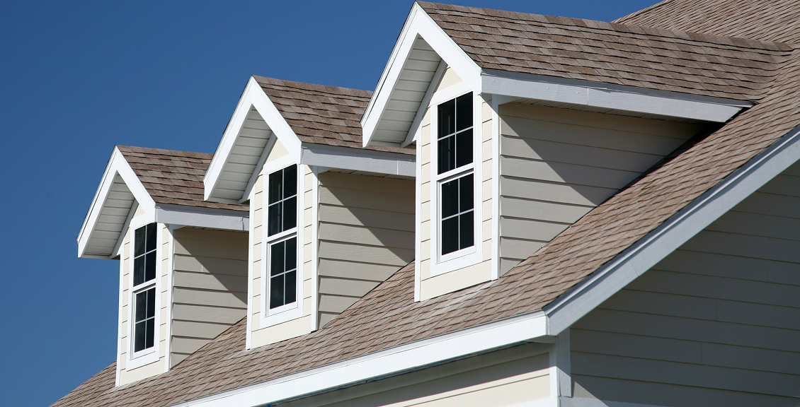 Modern house with triangular dormers