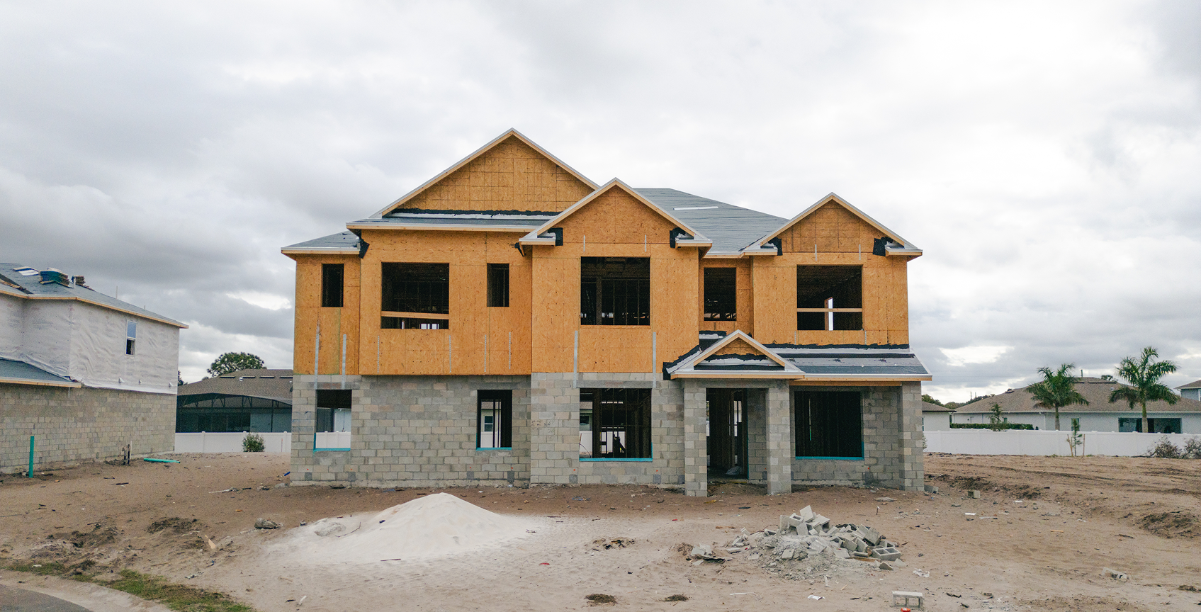 Unfinished residential building site